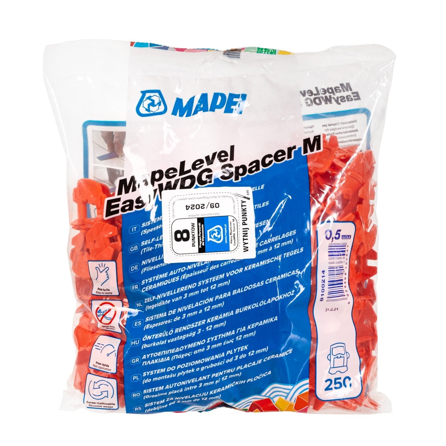 Distantieri profesionali nivelare gresie Mapei Mapelevel EasyWDG 250 buc - Shopdecor.ro Distantieri gresie faianta